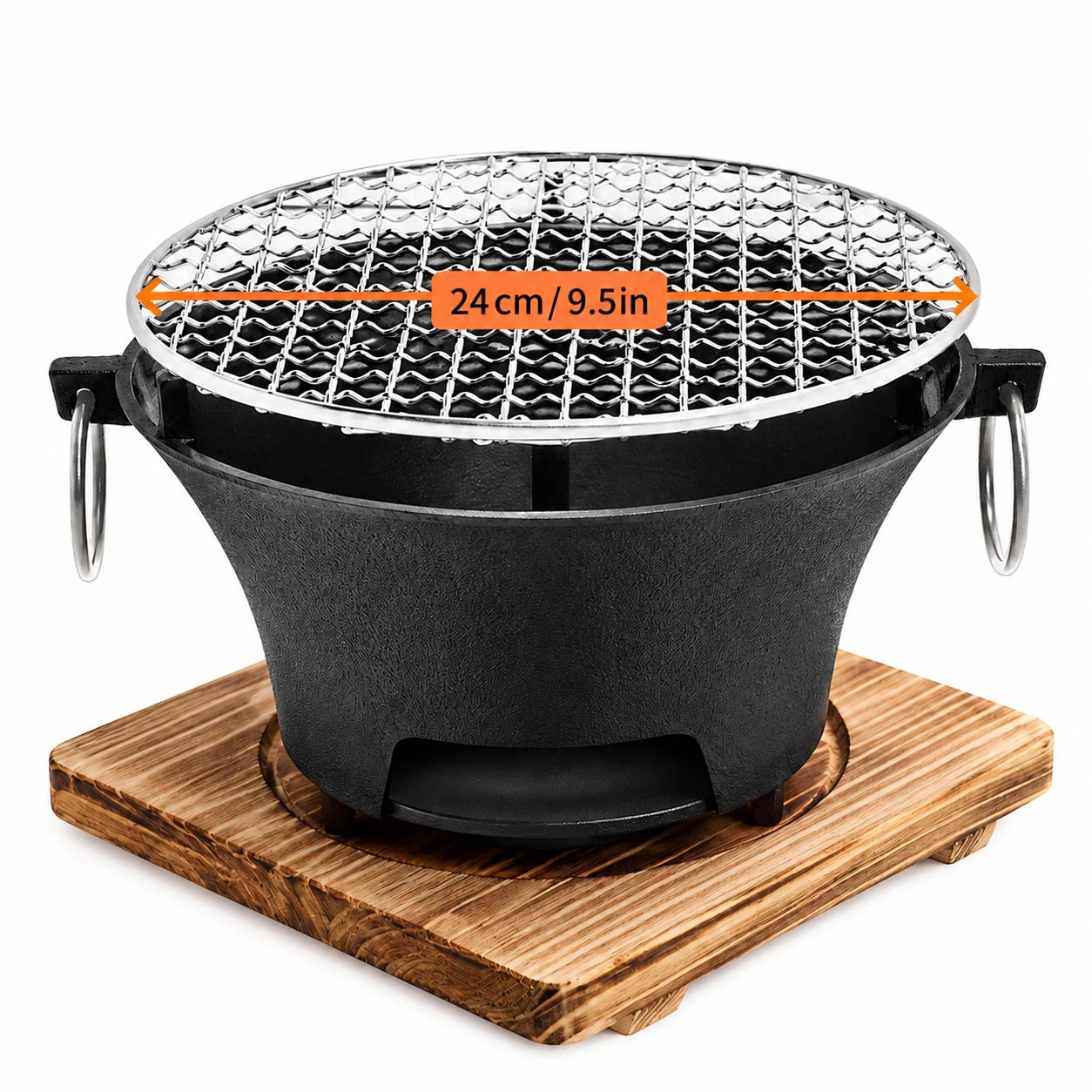 KL1 Portable Charcoal Grill Cast Iron Body Removable Grill
