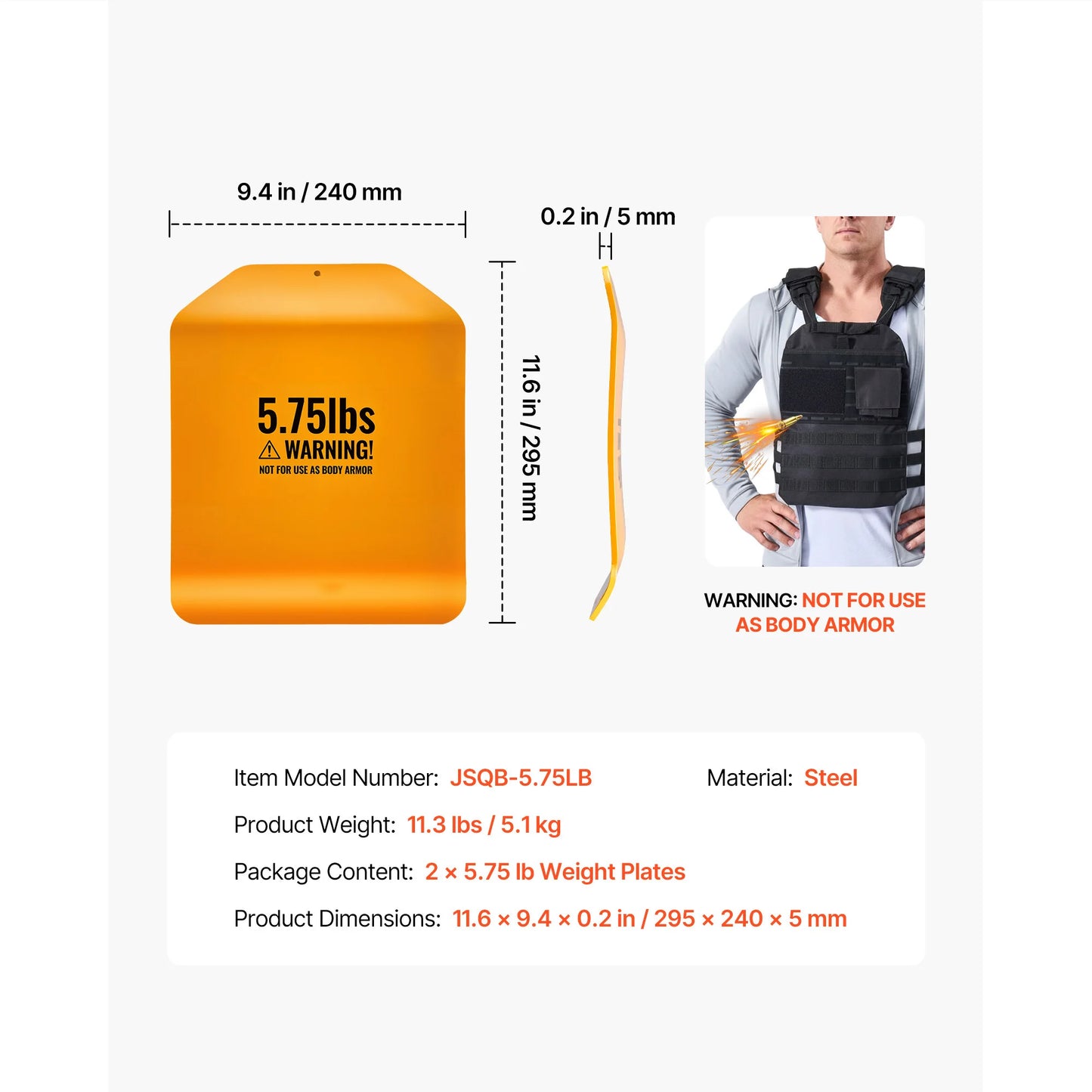 SucceBuy Curved Weight Vest Plates For Strength Training