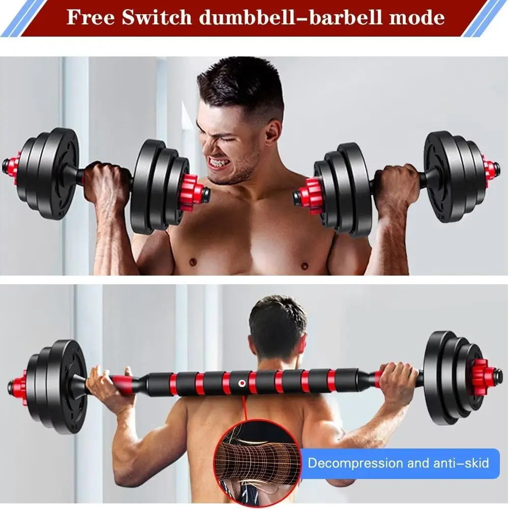 22-Pound 2-In-1 Adjustable Dumbbell And Barbell Set