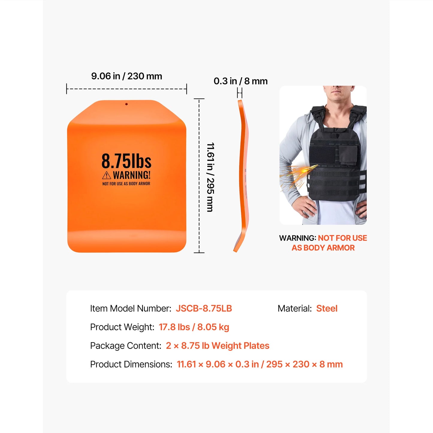SucceBuy Curved Weight Vest Plates For Training