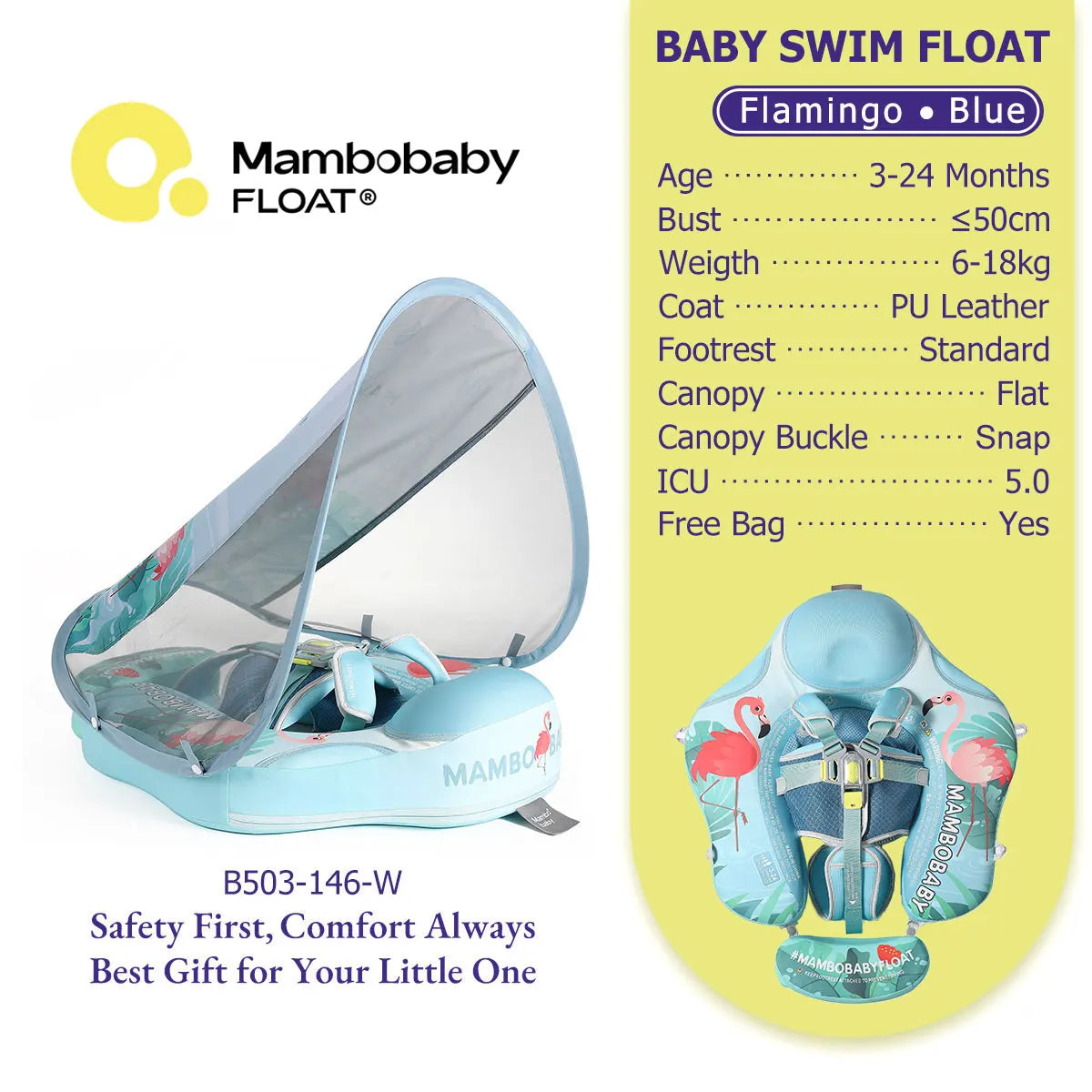 Mambobaby Baby Chest Float With Canopy