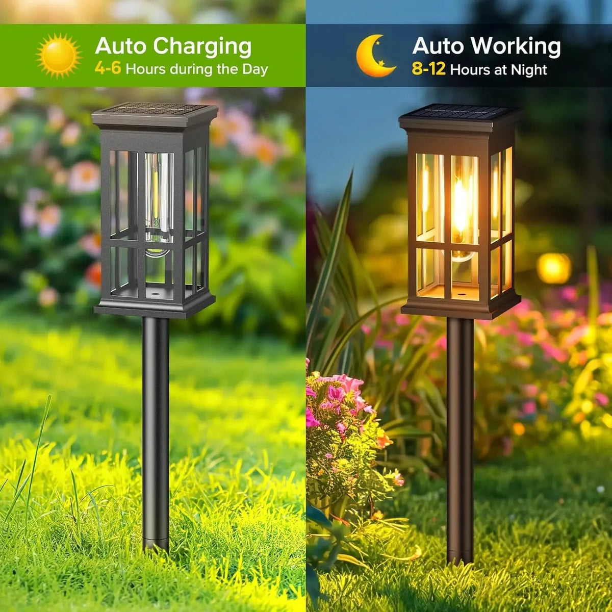 Solar Outdoor Pathway Lights Waterproof LED Garden Decor