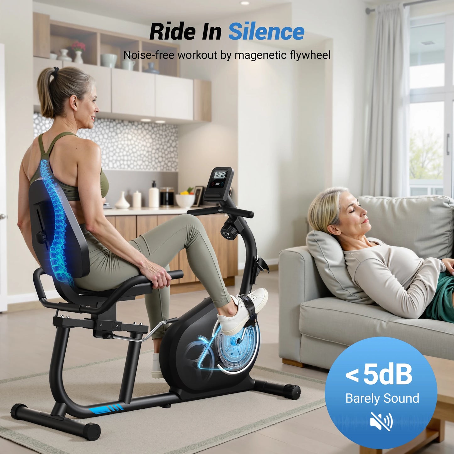 MERACH Home Recumbent Exercise Bike With Bluetooth App