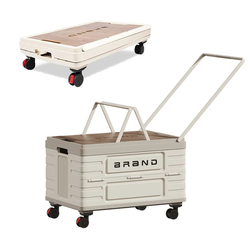 Rotating Foldable Storage Cart With Silent Wheels