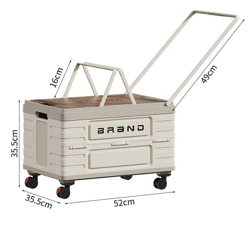 Rotating Foldable Storage Cart With Silent Wheels