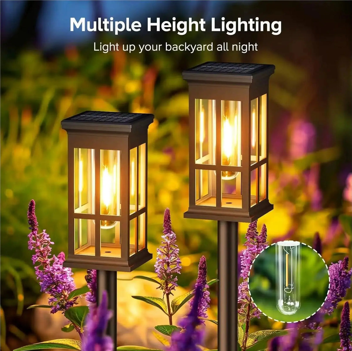 Solar Outdoor Pathway Lights Waterproof LED Garden Decor