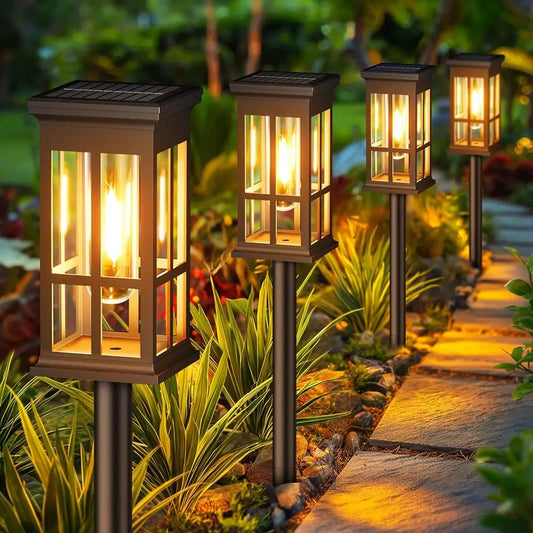 Solar Outdoor Pathway Lights Waterproof LED Garden Decor