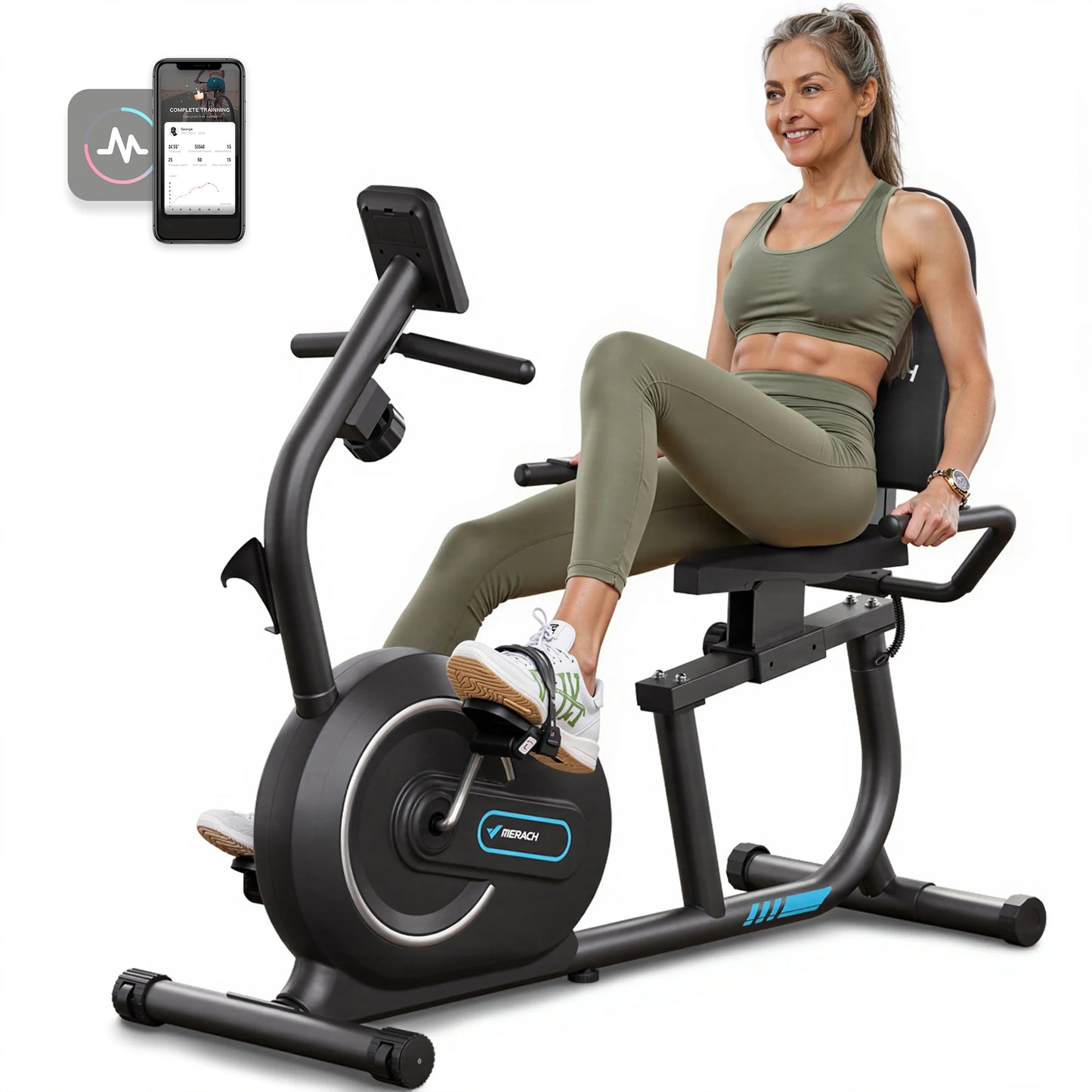 MERACH Home Recumbent Exercise Bike With Bluetooth App