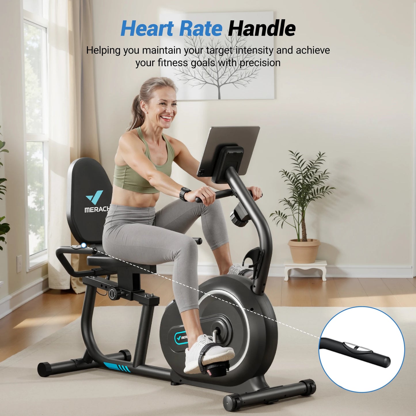 MERACH Home Recumbent Exercise Bike With Bluetooth App
