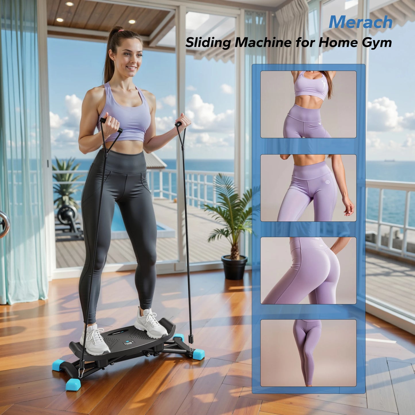 MERACH Ski Machine Simulated Ski Training For Cardio Fitness