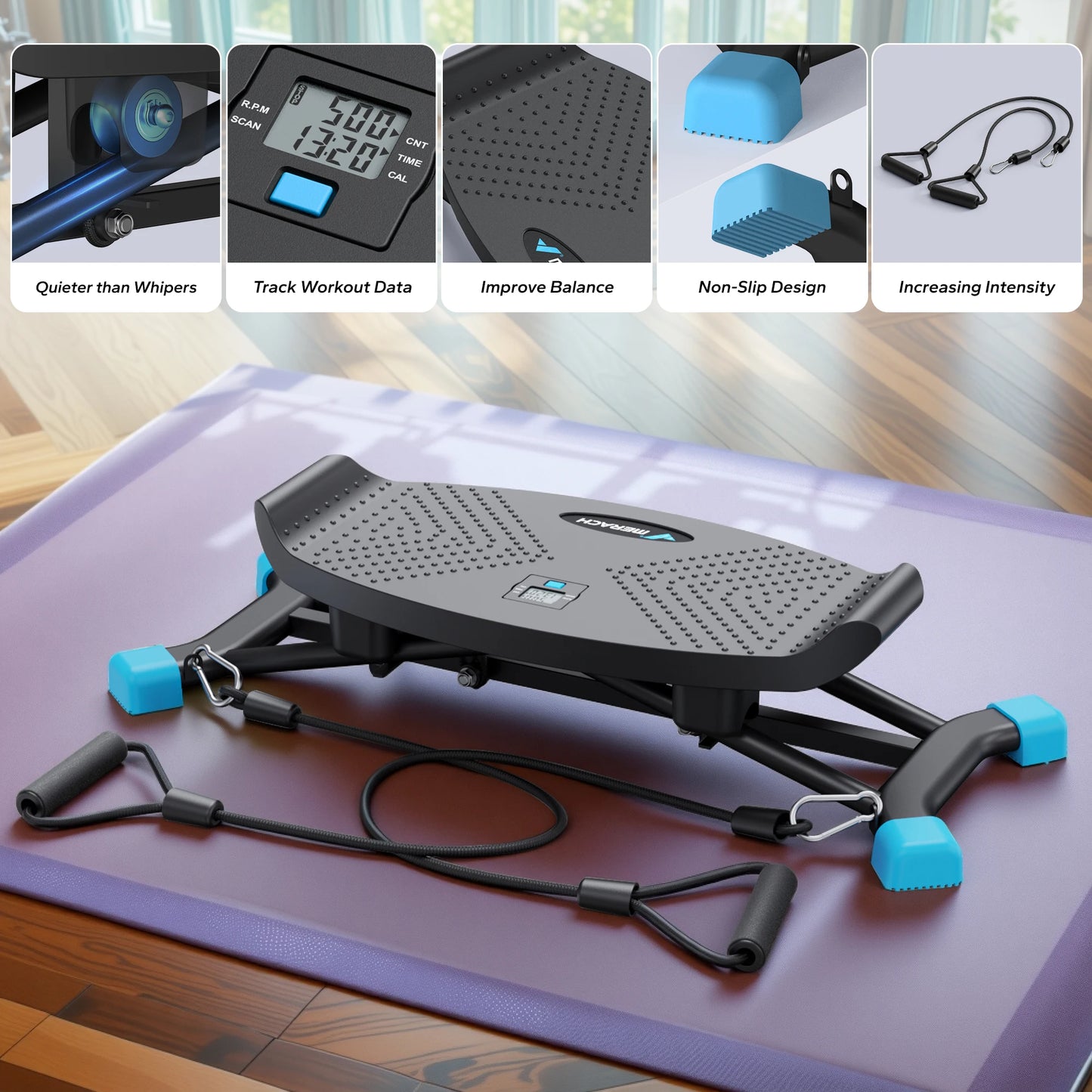 MERACH Ski Machine Simulated Ski Training For Cardio Fitness