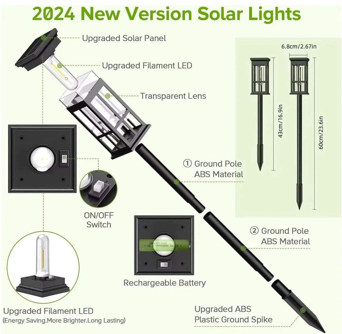 Solar Outdoor Pathway Lights Waterproof LED Garden Decor