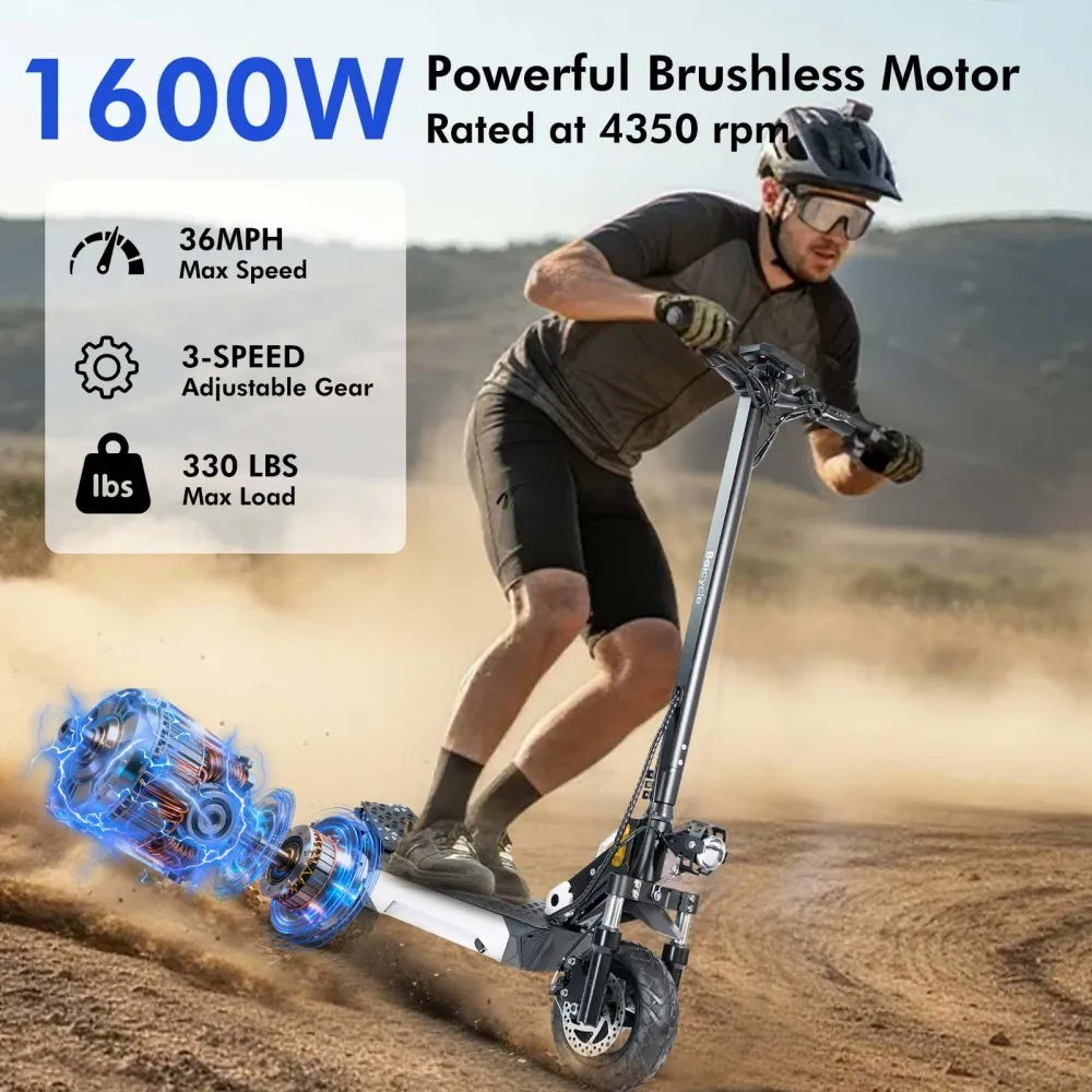 BIkydom Electric Scooter 1600W 28 MPH Dual Brakes Foldable