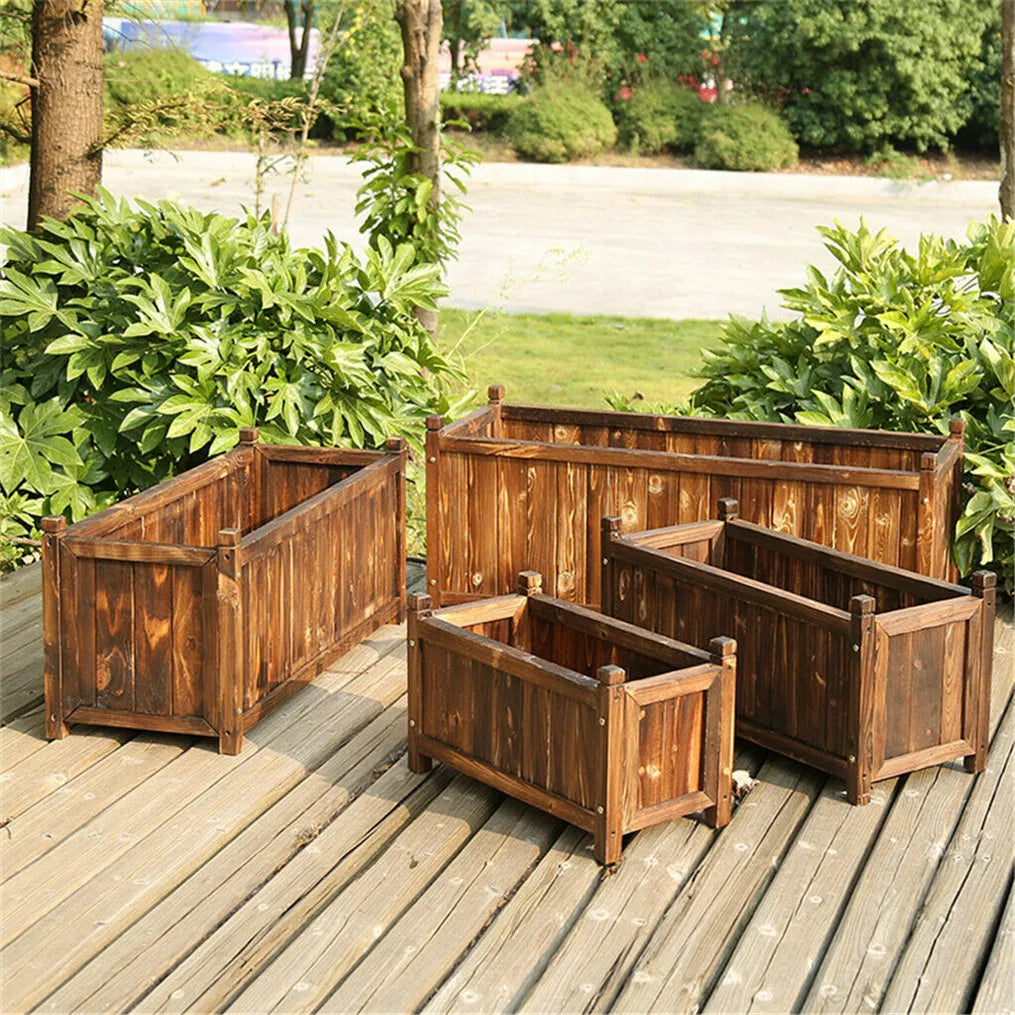 Wooden Raised Flower Bed Planter For Indoor Outdoor Use