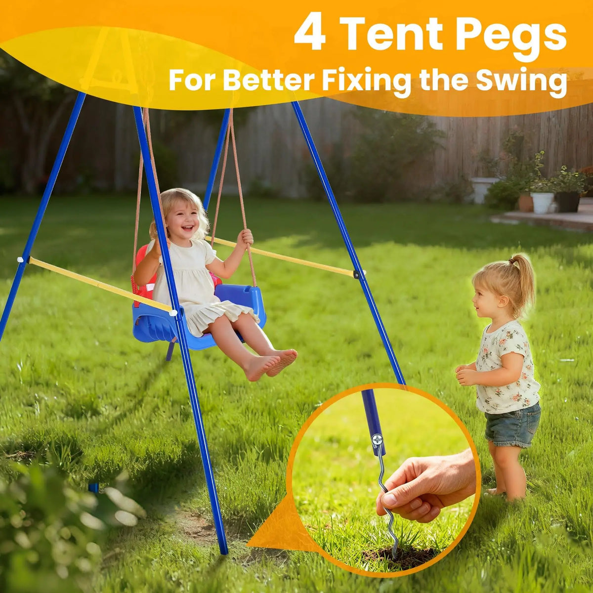 Twister.CK Toddler Swing Set With Basketball Hoop
