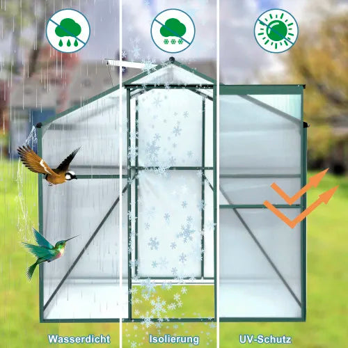 Heavy Duty Polycarbonate Walk In Garden Greenhouse