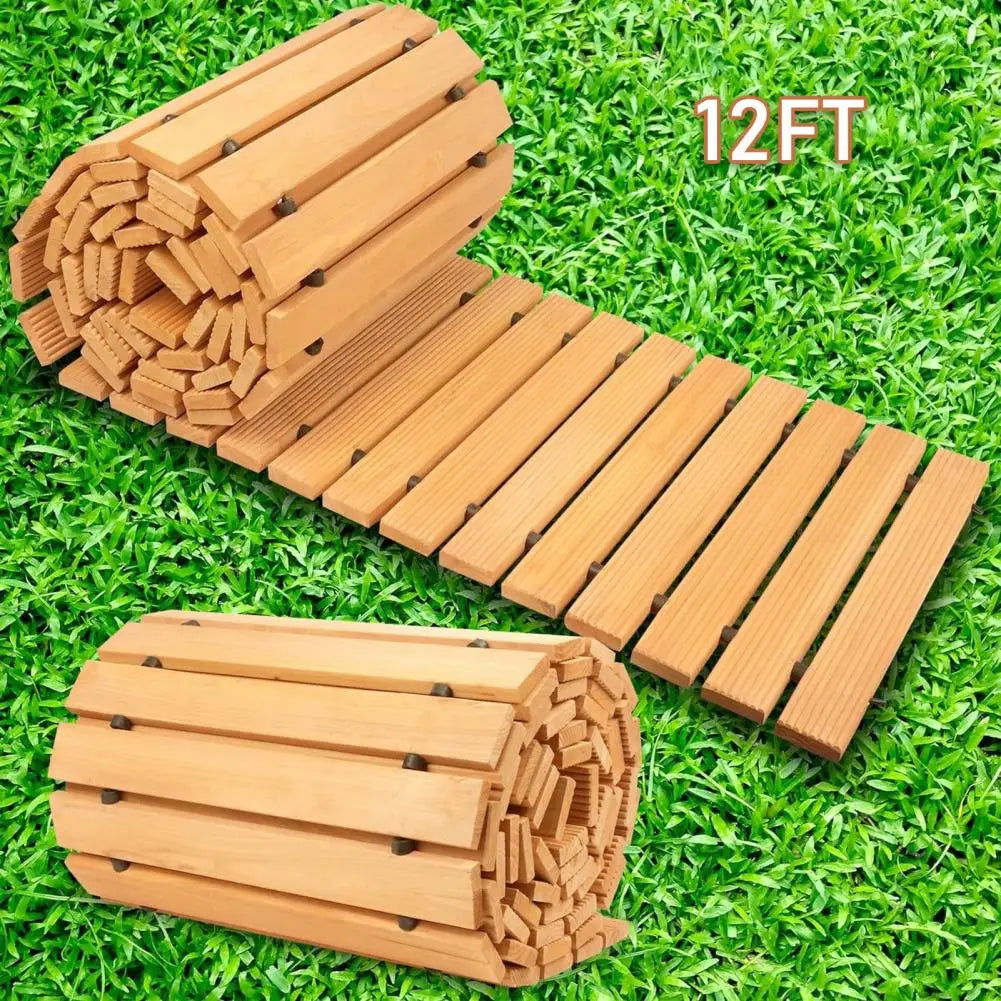 Wooden Garden Pathway Roll For Outdoor Walkway