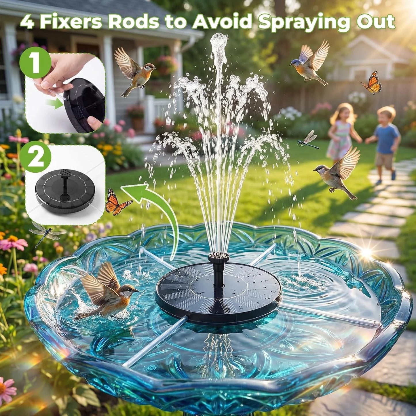 Floating Solar Water Fountain With Six Nozzles