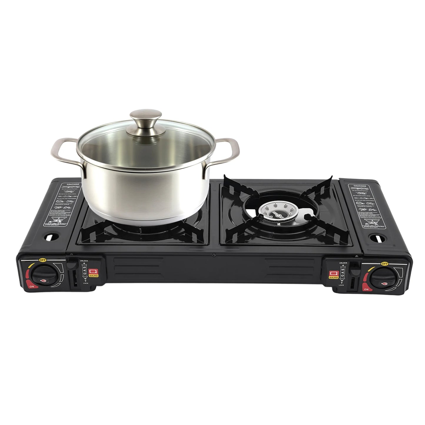 Portable Two Burner Camping Stove With Storage Case