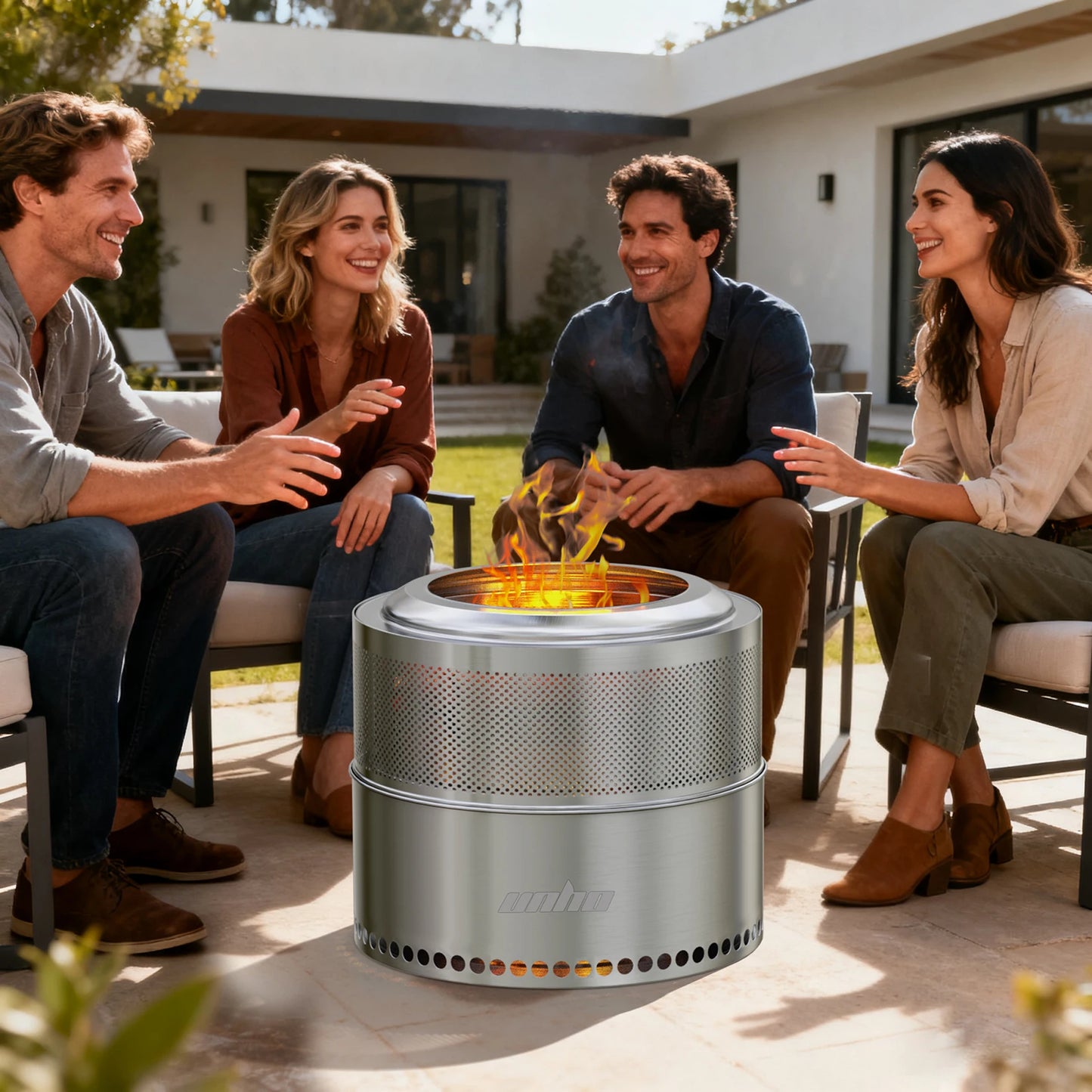 Stainless Steel Smokeless Fire Pit With Carry Bag