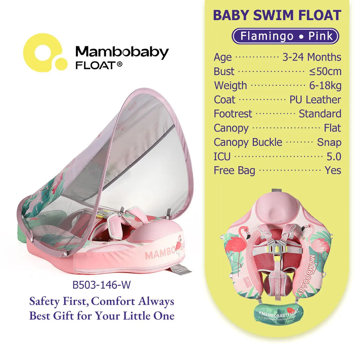 Mambobaby Baby Chest Float With Canopy