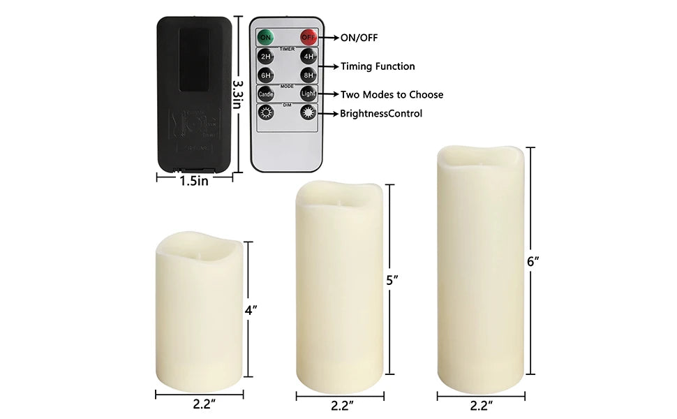 Waterproof Indoor Flameless LED Candle Lights Set