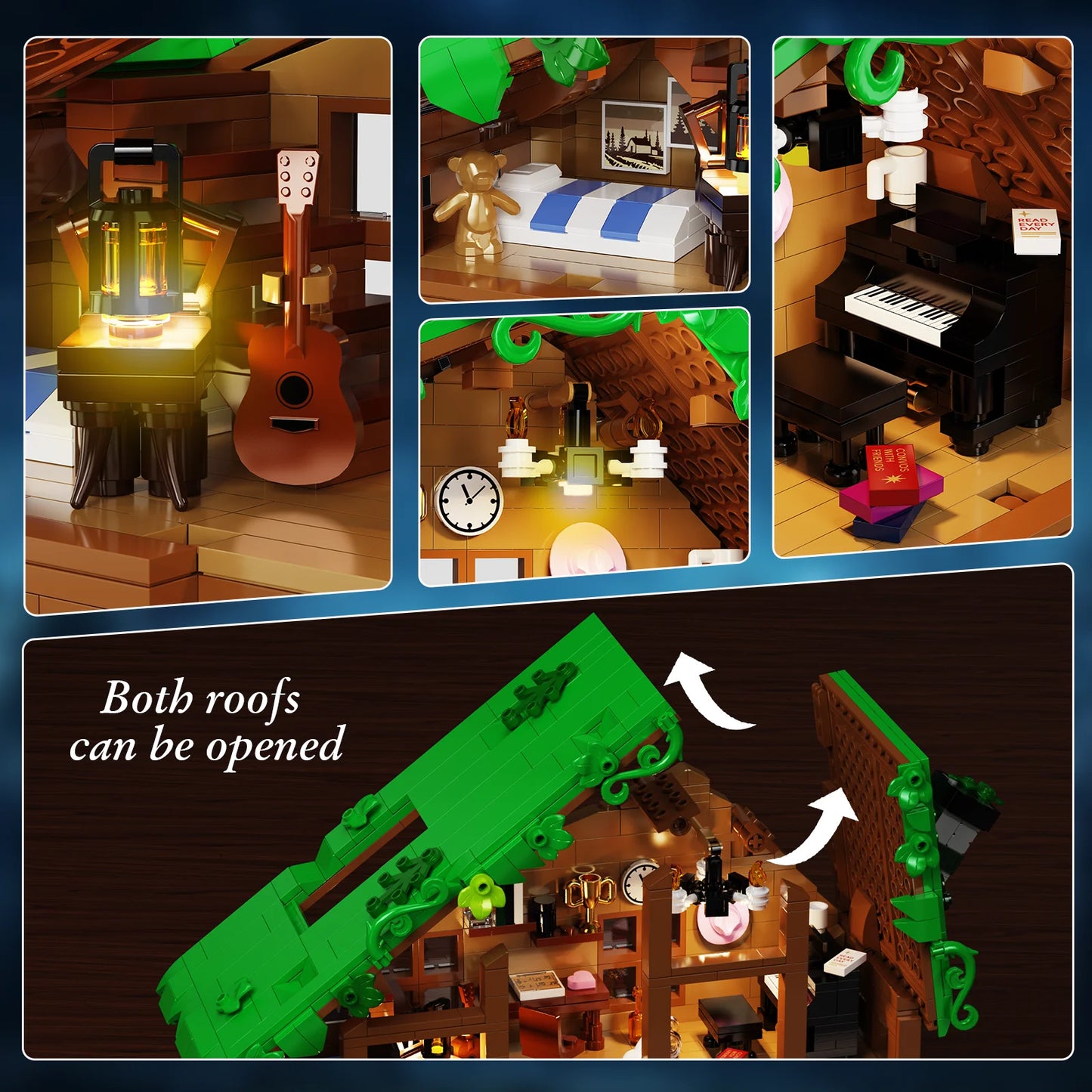 BuildMoc Folk Cabin Building Blocks Set 664-Piece