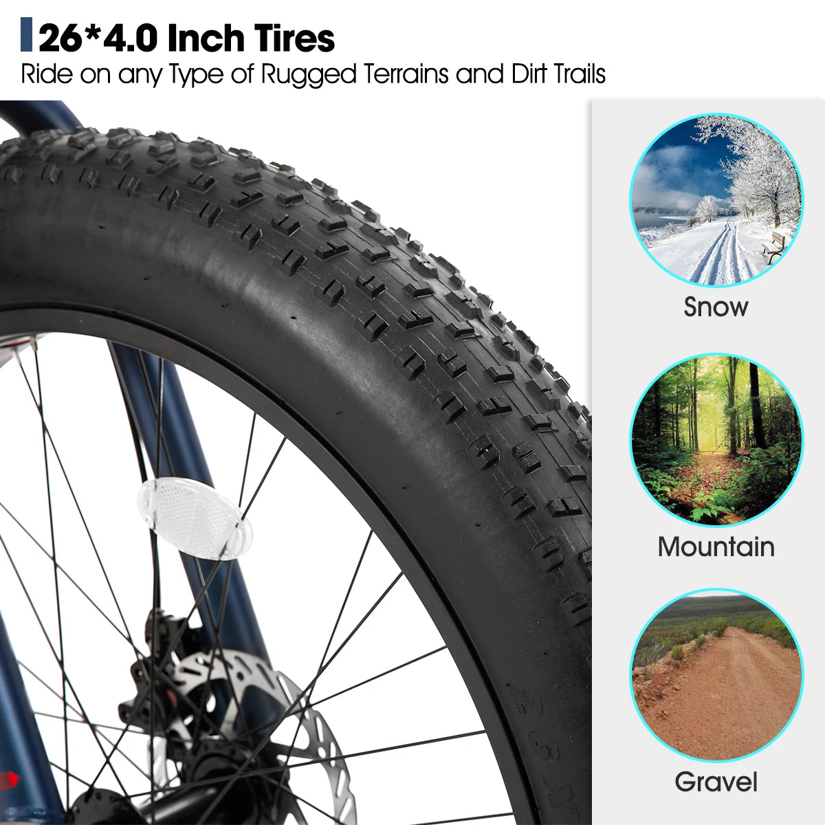 Hiland Kids Fat Tire Mountain Bike With Disc Brakes