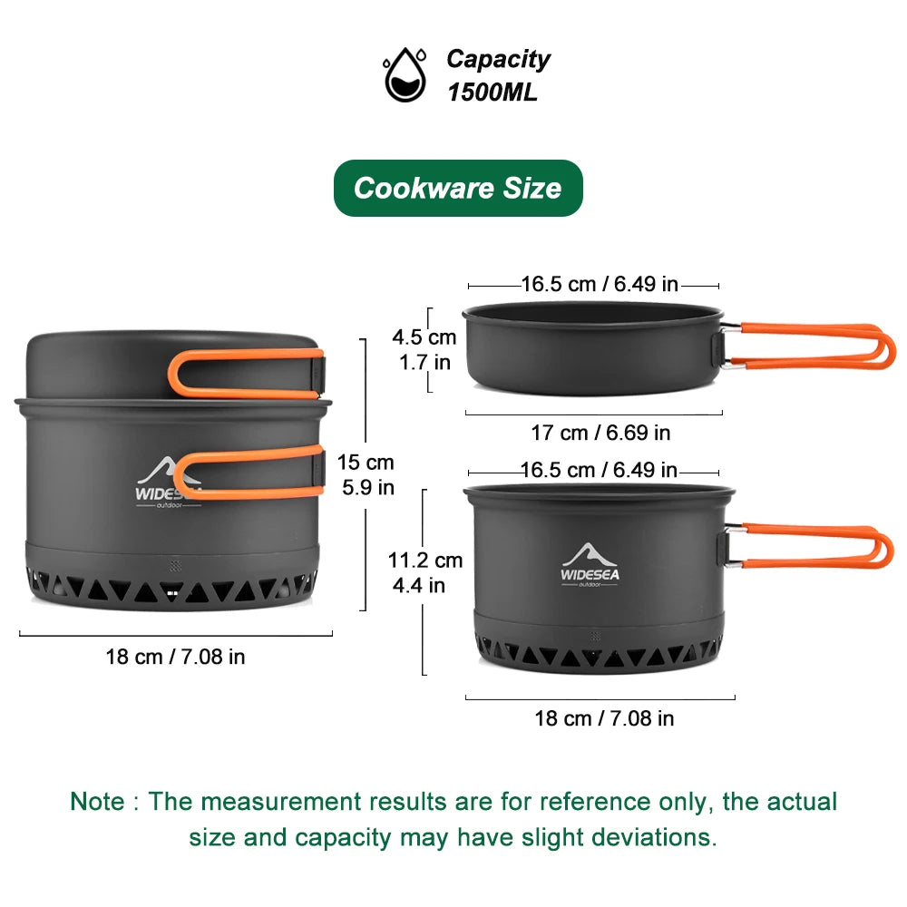 Widesea Camping Cookware Set Outdoor Tableware Kit