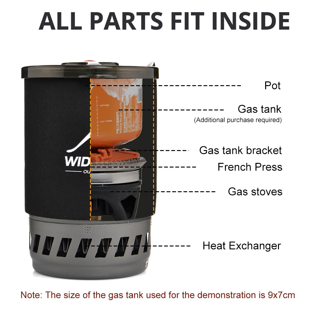 Widesea Camping Cooking System With Heat Exchanger Stove