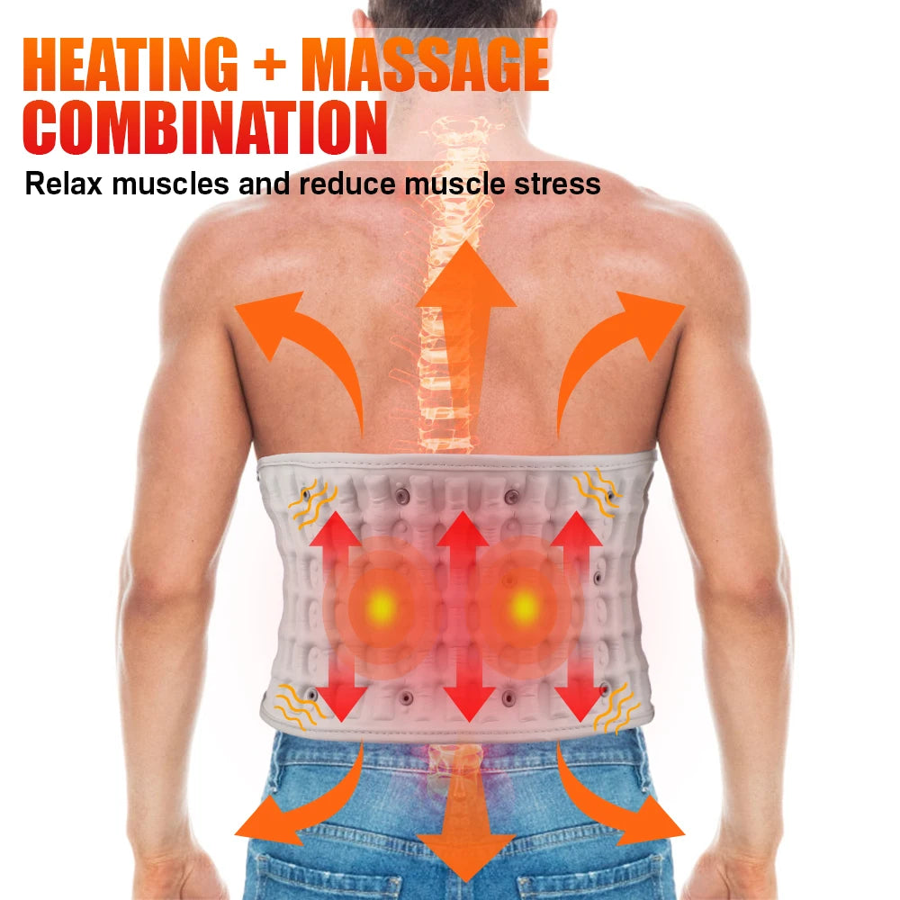 Pastsky Inflatable Lumbar Heating Massage Belt