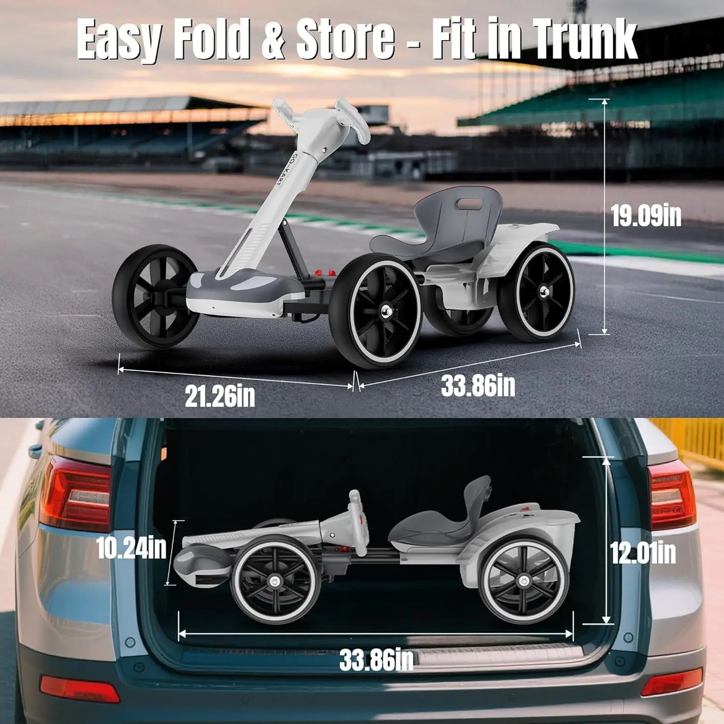 Electric Go Kart With Bluetooth Four Wheels Foldable
