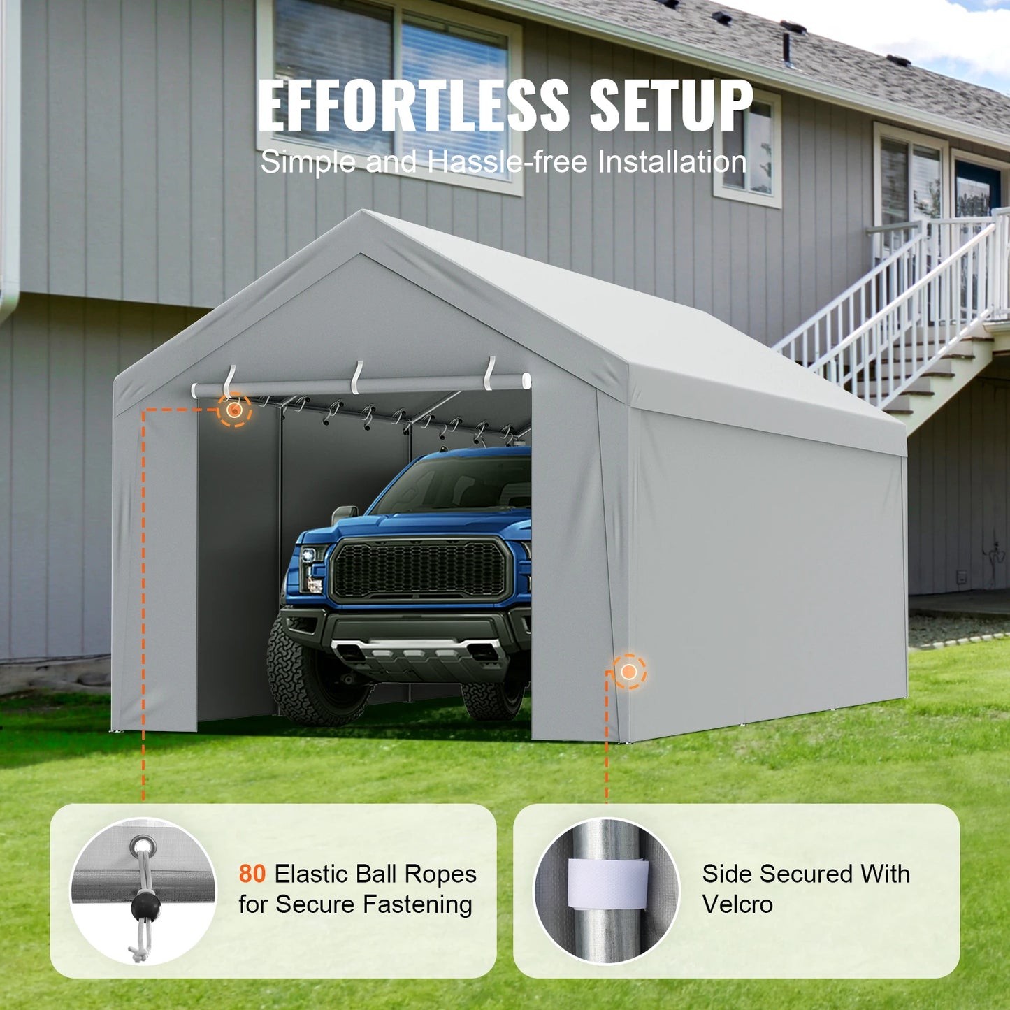 SucceBuy Carport Replacement Canopy Cover