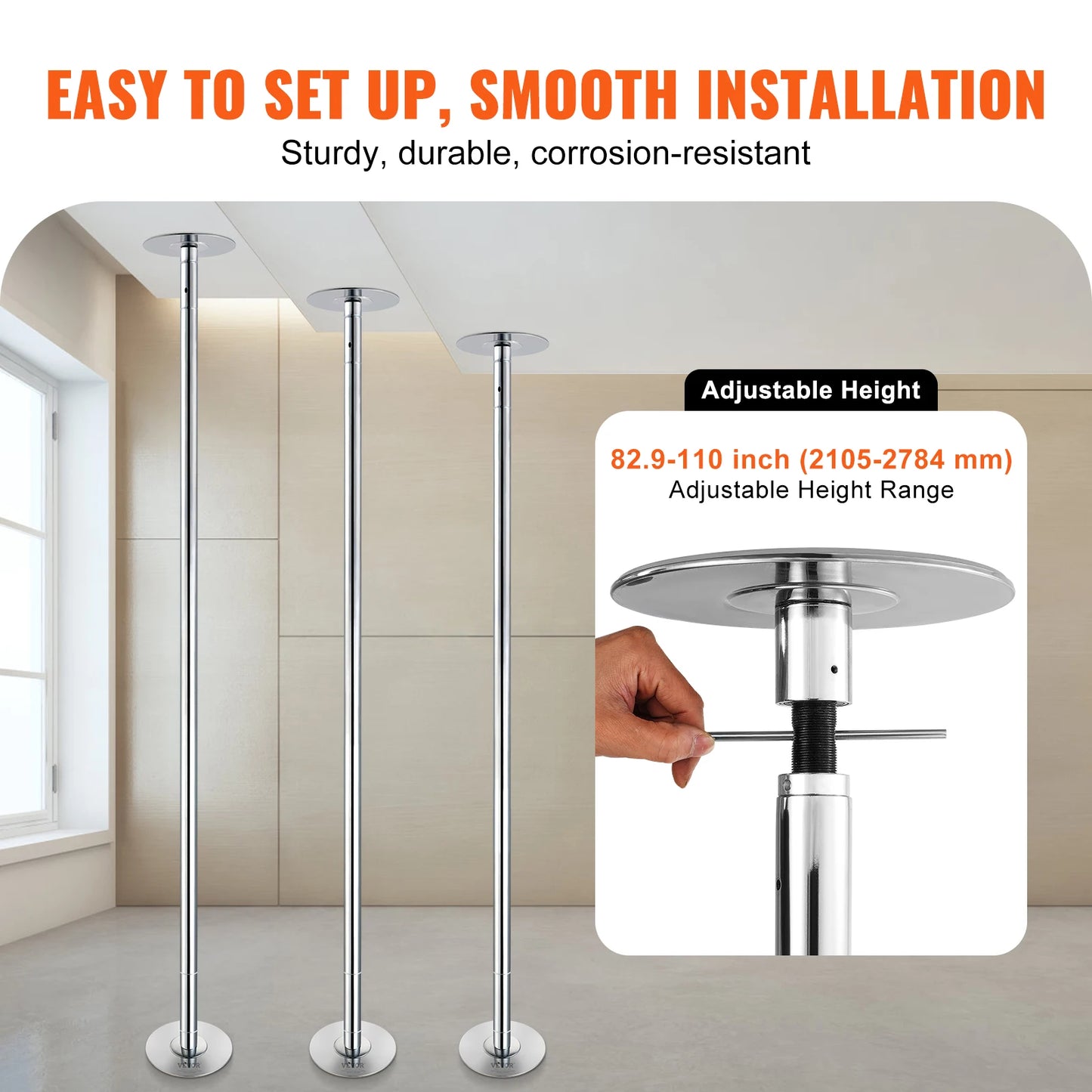 SucceBuy Professional Dancing Pole Kit Stainless Steel