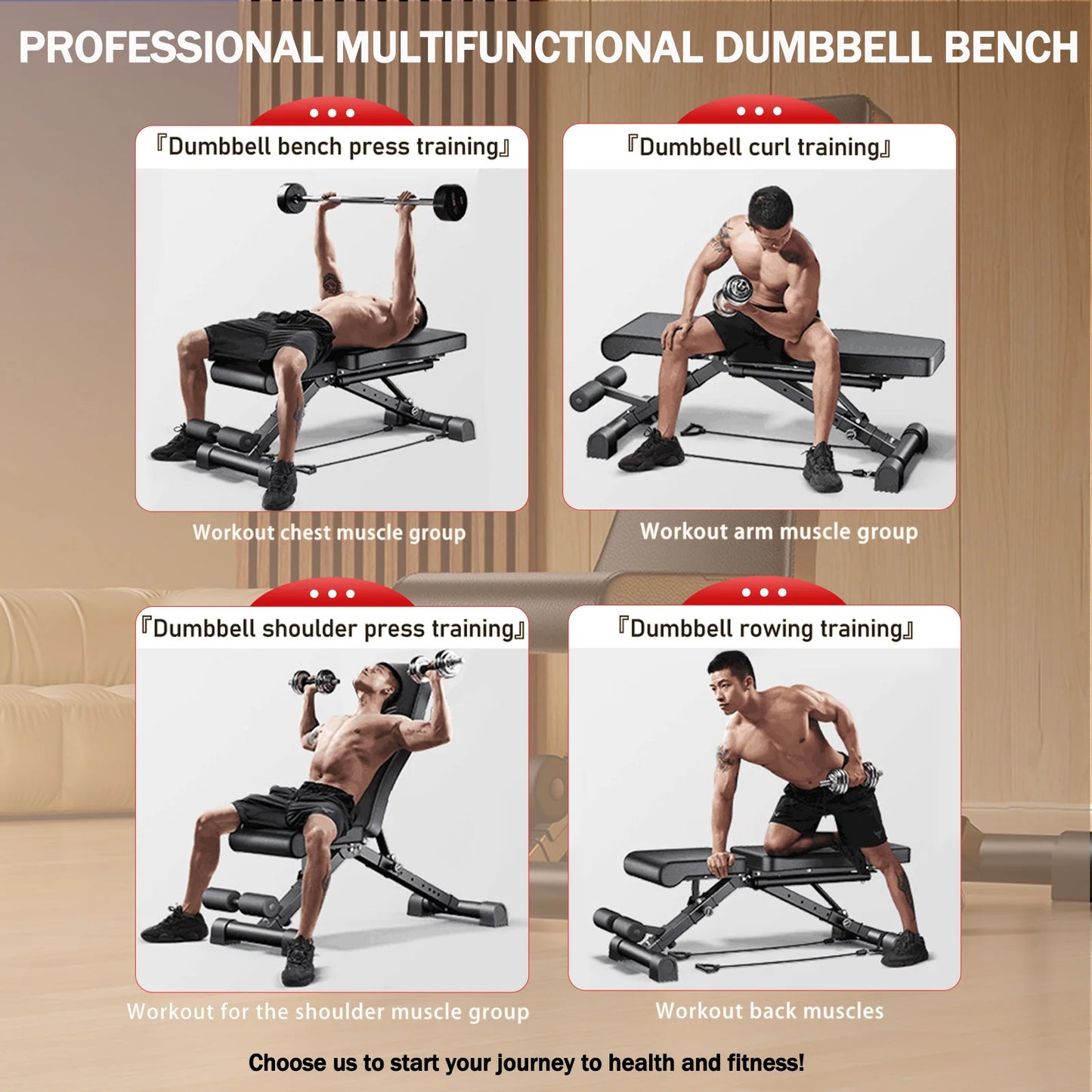 Adjustable Foldable Weight Bench for Full Body Workout