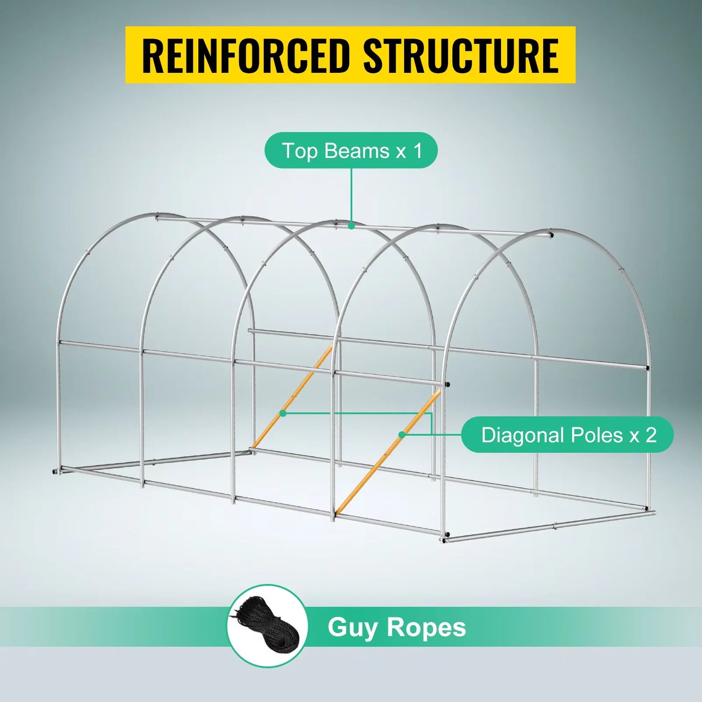 Vevor Walk In Tunnel Greenhouse With Galvanized Frame