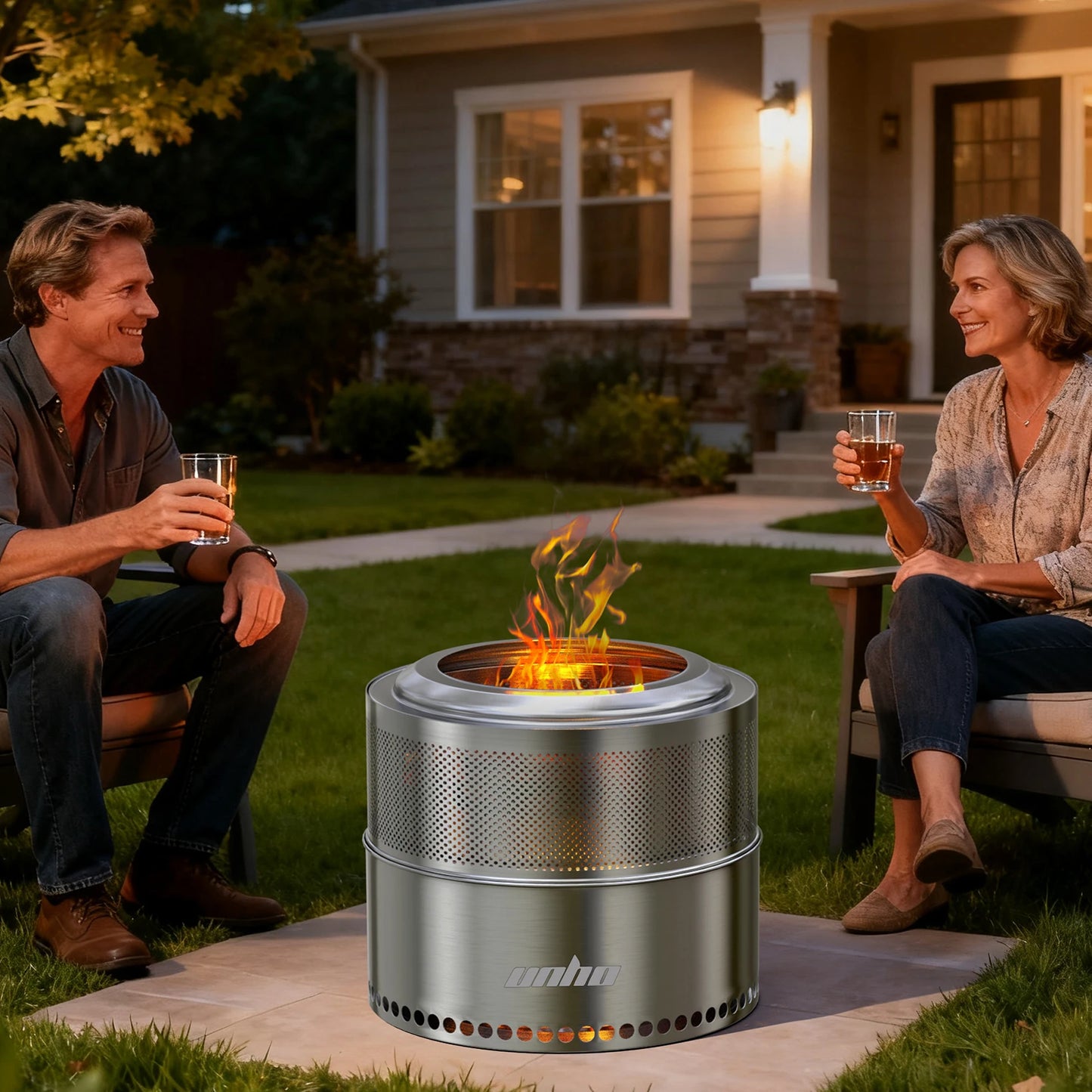 Stainless Steel Smokeless Fire Pit With Carry Bag