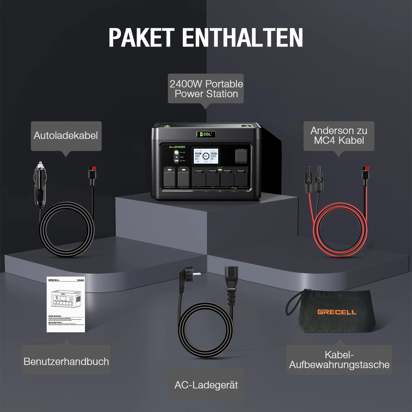 2400W Portable Power Station 1843Wh Pure Sine Wave Backup