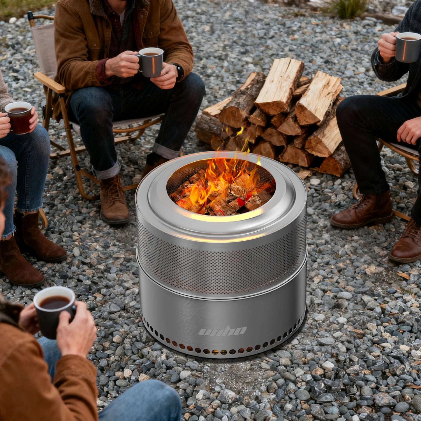Stainless Steel Smokeless Fire Pit With Carry Bag
