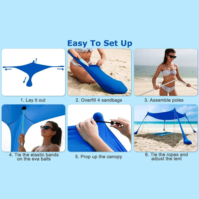 Portable Family Canopy Tent for Outdoor Camping and Beach