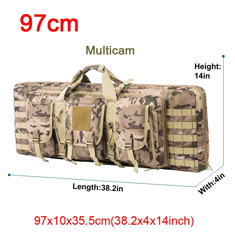 LQARMY Tactical Double Rifle Case With MOLLE Bag