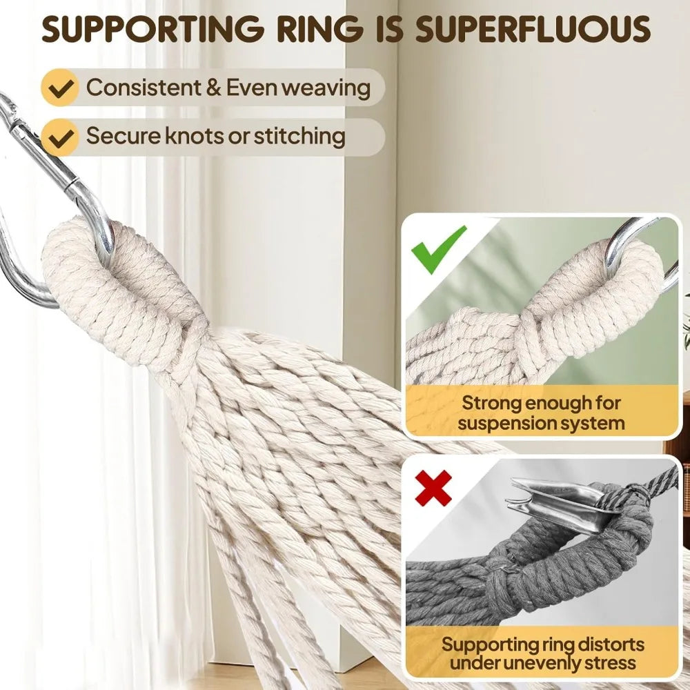 Xiuwo Portable Cotton Camping Hammock With Straps Bag
