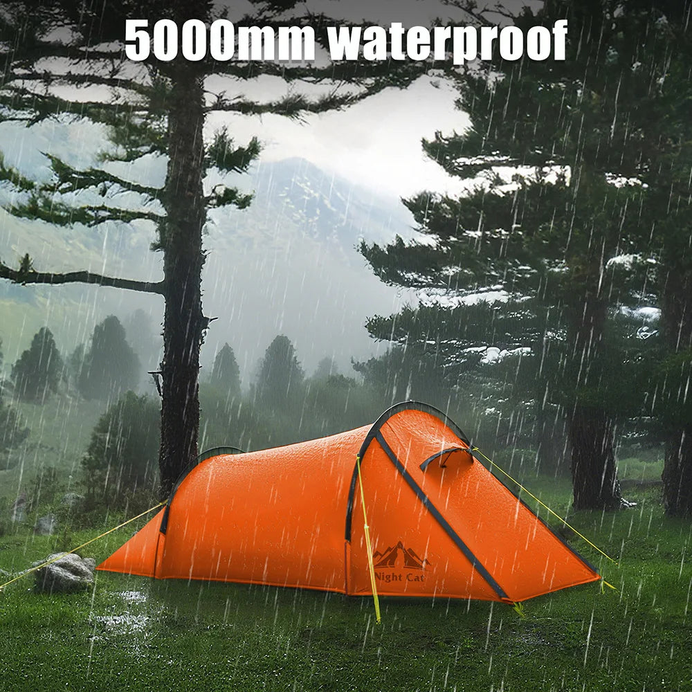 Night Cat Ultralight Backpacking Tunnel Tent Waterproof