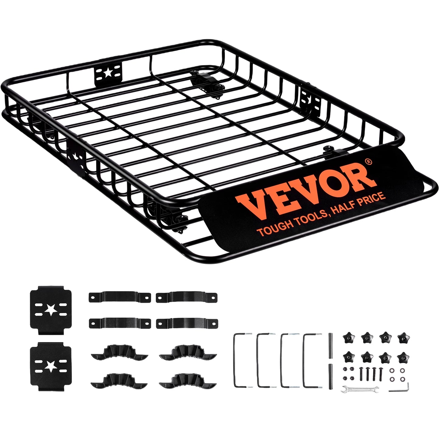 VEVOR Roof Cargo Basket 200 Lbs Capacity For SUV Truck