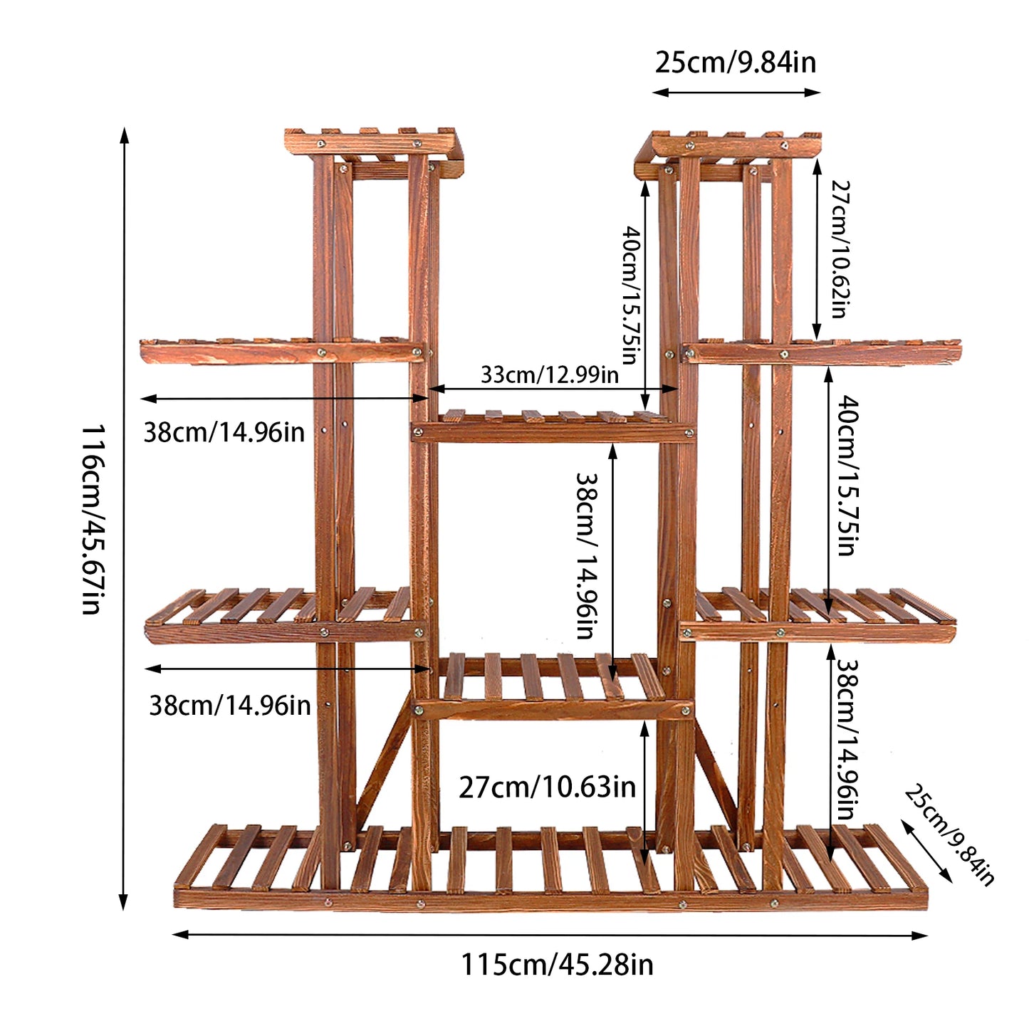 Wisfor Wooden Plant Shelf Multi-Tier Stand