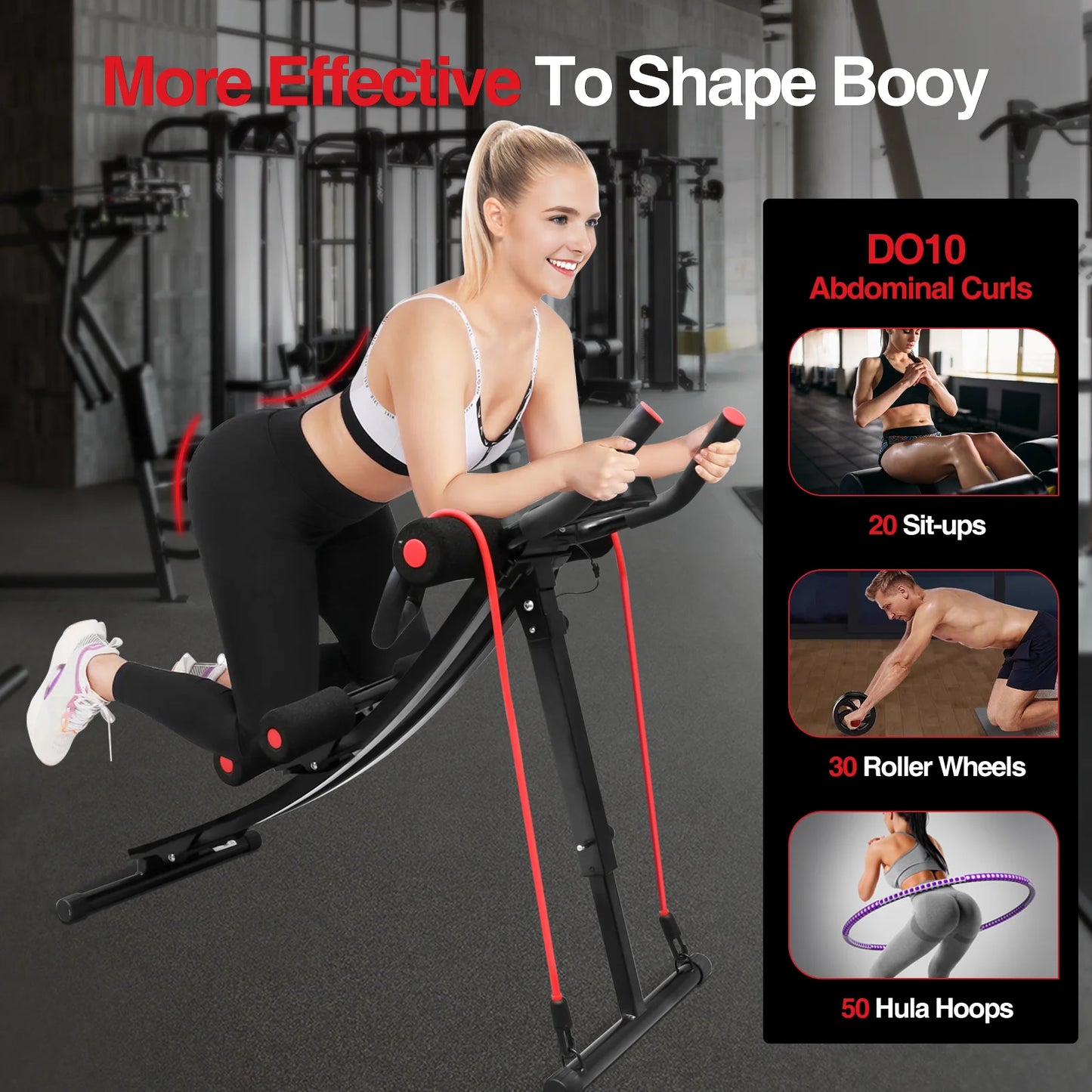 GIKPAL Foldable Ab Machine For Home Gym Core Trainer