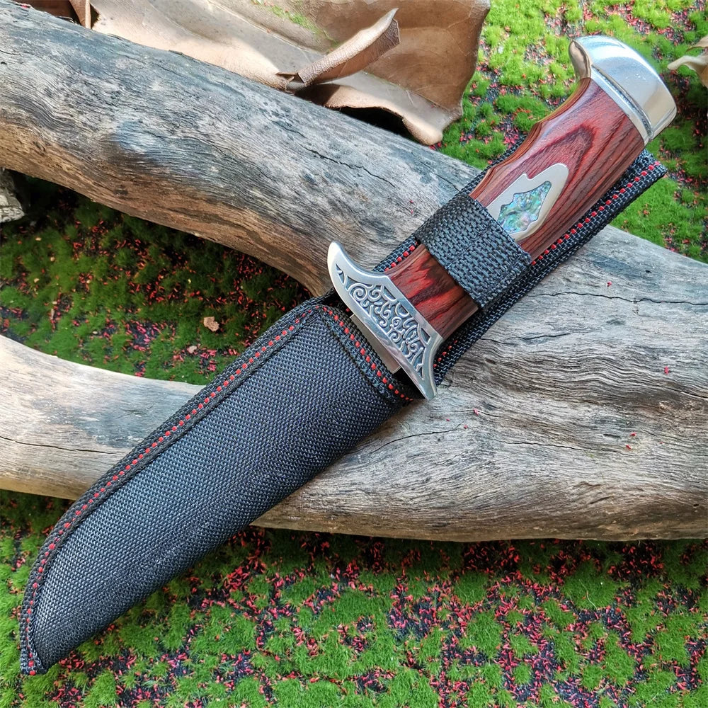 Doom Blade Fixed Wood Handle Camping Knife