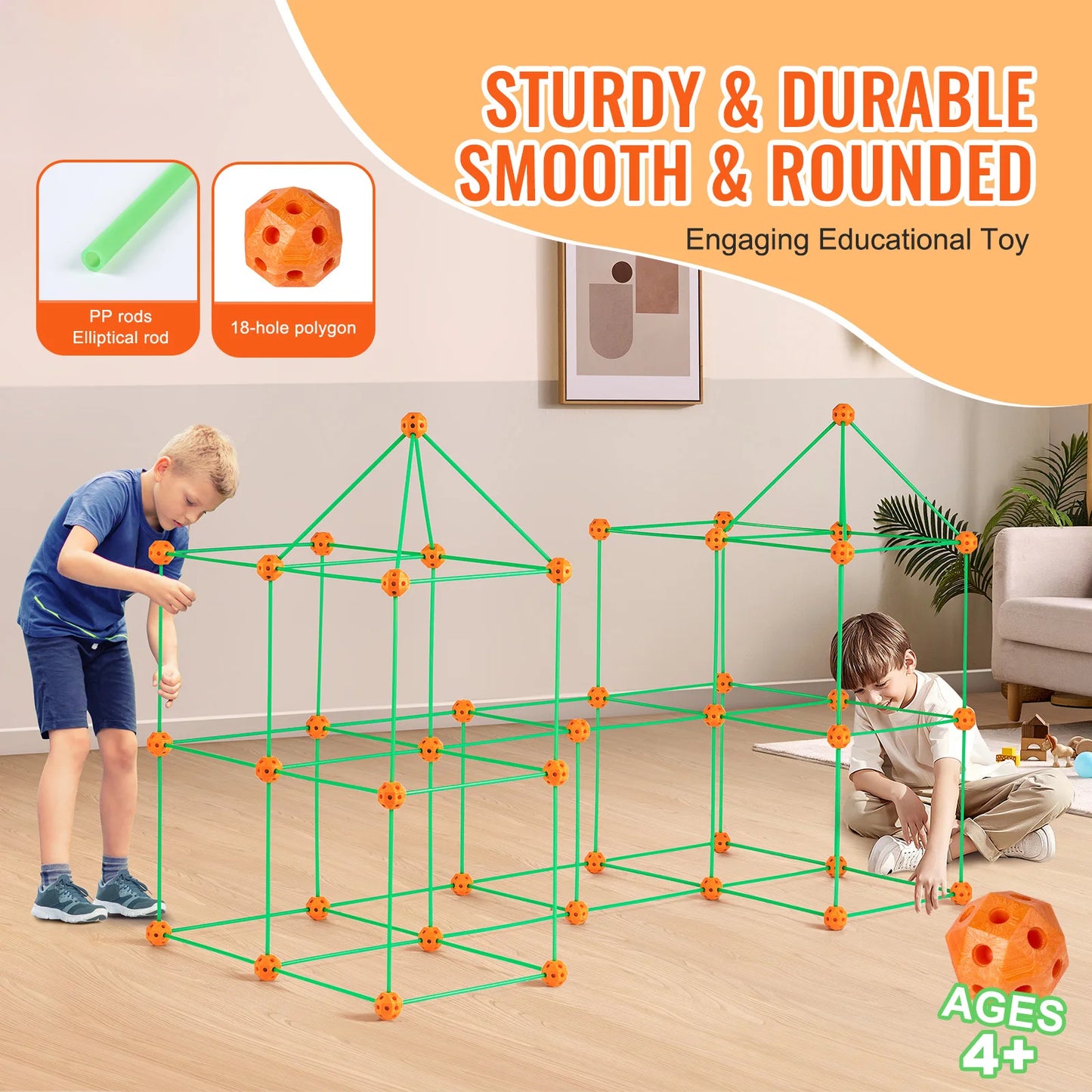 SucceBuy Fort Building Kit Castle For Kids 96 Rods