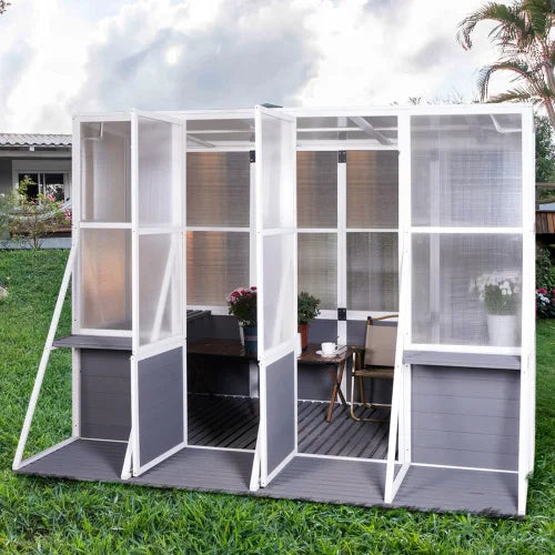 Wooden Outdoor Greenhouse Sunroom Storage Shed Garden Room
