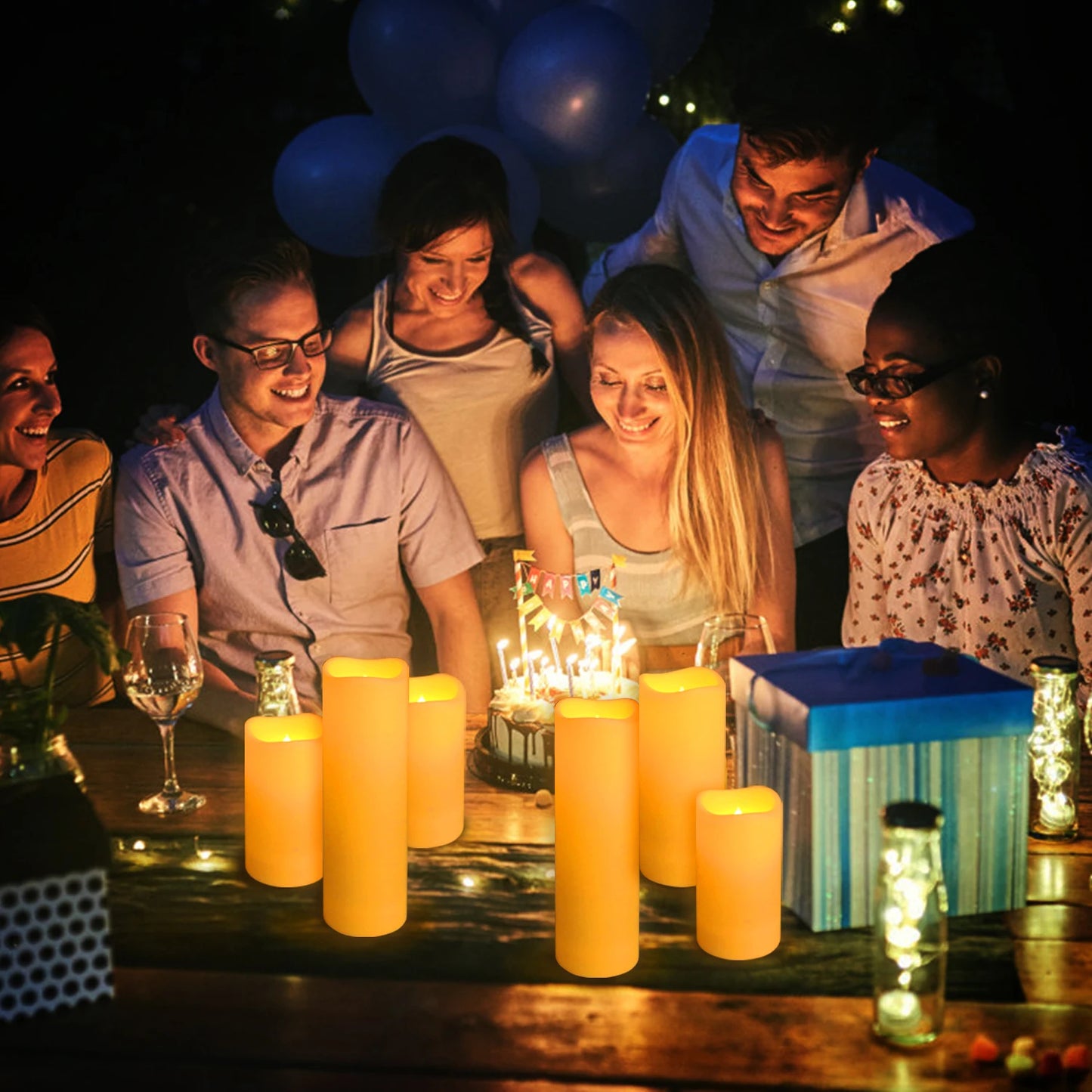 Waterproof Indoor Flameless LED Candle Lights Set